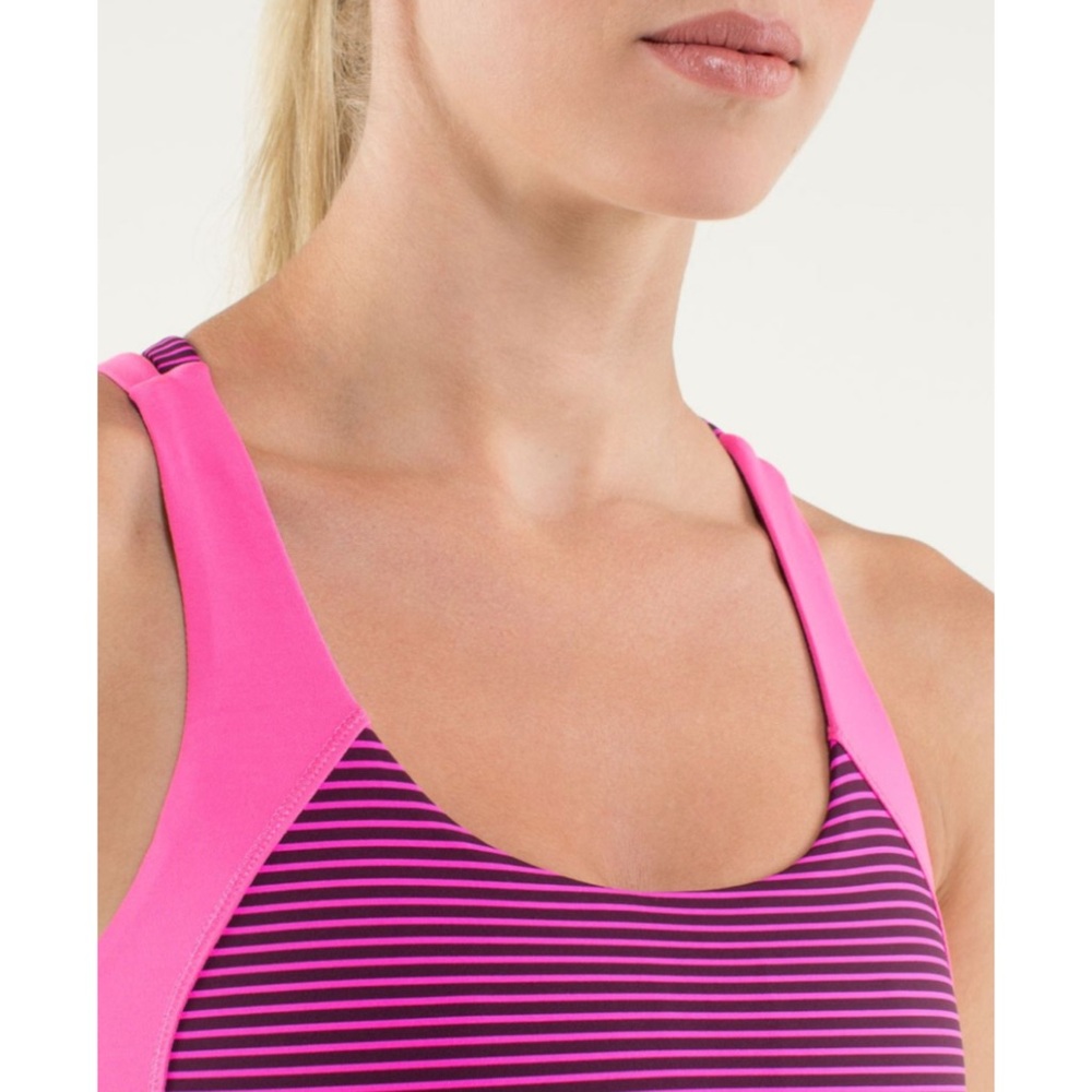 LULULEMON Energy Tank Hyper Stripe Raspberry Glo Light Raspberry Glo Light Plum - Picture 3 of 12